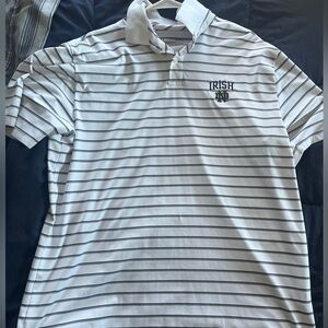 Notre Dame Under Armour Heat Gear White Polo